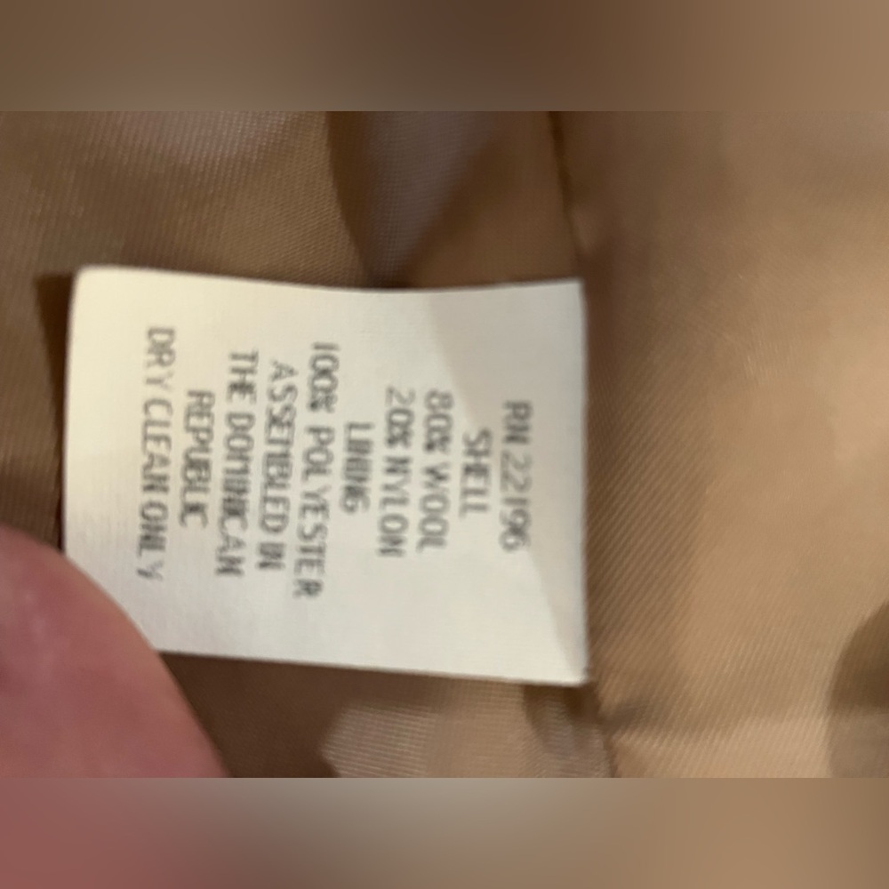 Anne Klein Wool Blend Double-Breasted Hooded Coat | Size Small | Camel Tan - Picture 5 of 9